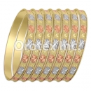 BG 001 Gold Layered Tri-Color 7MM Bangle